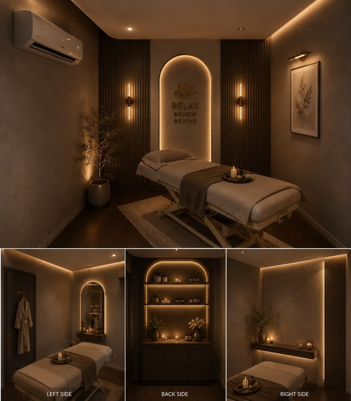 Relax Renew Revive treatment suite, full view and details